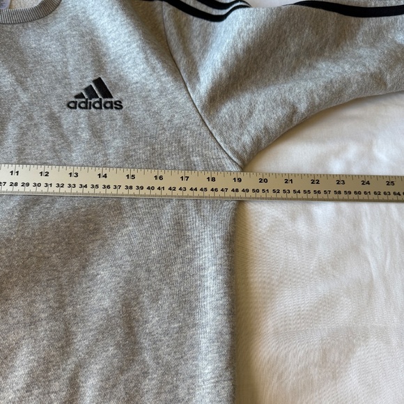 Adidas Mens Light Fleece Lined Sweatshirt Gray Small Long Sleeve Casual School - Picture 8 of 12